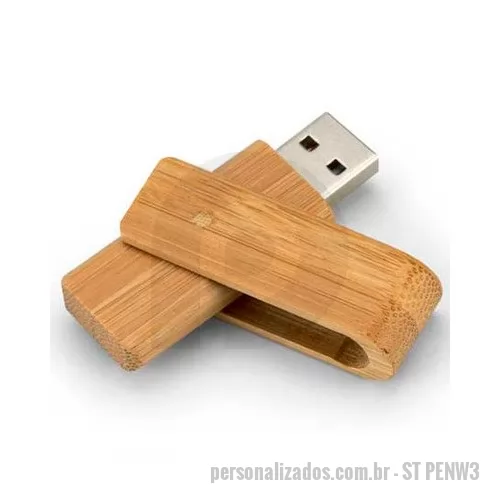 Pen Drive ecológico personalizado - Pen Drive Giratório Ecológico