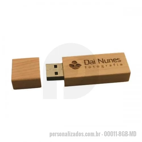 Pen Drive ecológico personalizado - PEN DRIVE DE BAMBU RETANGULAR - 8 GB