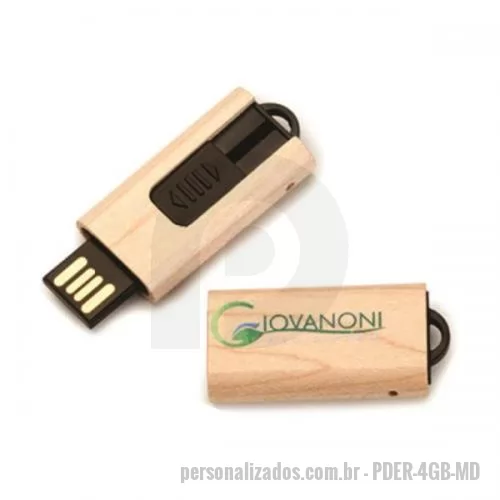Pen Drive ecológico personalizado - PEN DRIVE DE BAMBU RETRÁTIL - 4 GB