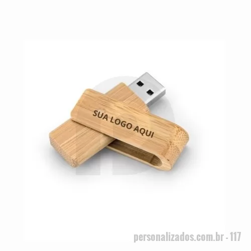 Pen Drive ecológico personalizado - Pen drive em bambu 8GB Personalizado. Transforme o armazenamento de dados em um brinde sofisticado com o nosso pen drive em bambu. Com 8GB de capacidade, este pen drive não é apenas um dispositivo prático, mas também um brinde corporativo que reflete a consciência ambiental da sua empresa. A natureza única dos materiais naturais significa que cada pen drive pode ter variações sutis na cor e no tamanho, bem como no resultado da impressão, tornando cada peça exclusiva. Com dimensões de 59 x 19 x 12 mm, é o brinde perfeito para empresa que busca impressionar com um presente eco-friendly e útil.