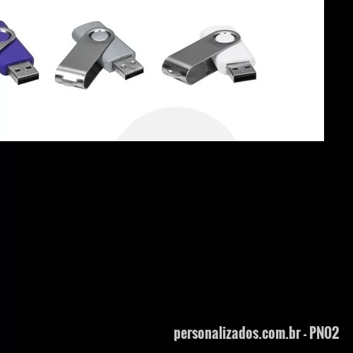 Pen Drive personalizado - Pen drive giratório personalizado de 2, 4, 8 e 16 GB com 3 meses de garantia.