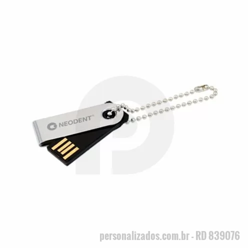 Pen Drive personalizado - Pen drive mini personalizado, com capacidade de 4gb. Acompanha correntinha para chaveiro.