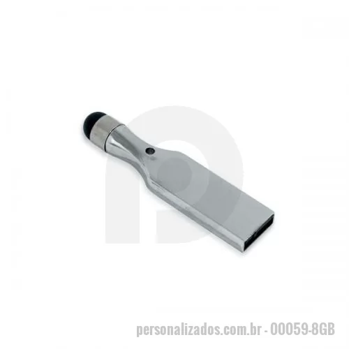 Pen Drive personalizado - Pen Drive Personalizado - 00059-8GB - Pen Drive de Metal Com Touch Screen - 133165 - Pen Drive