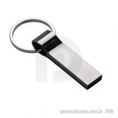 Pen Drive personalizado - Pen drive metálico com pintura grafite espelhado e chaveiro.  4 GB, 8GB, 16GB, 32GB, 64GB.