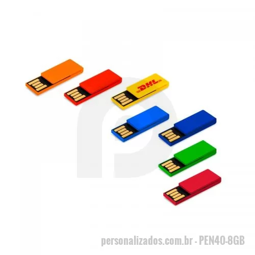 Pen Drive personalizado - Pen Drive Clips 8GB para Brinde Personalizado