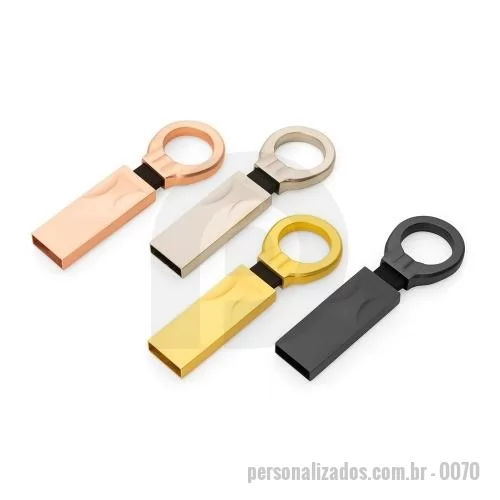 Pen Drive personalizado - Pen drive de alumínio com acabamento fosco e argola para chaveiro, disponível nas capacidades de 4GB, 8GB, 16GB E 32GB.