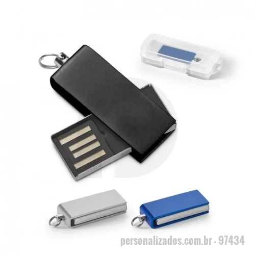 Pen Drive personalizado - Pen Drive UDP mini com 8GB em alumínio. Fornecida em caixa em PP. 33 x 12 x 6 mm | Caixa: 68 x 25 x 15 mm