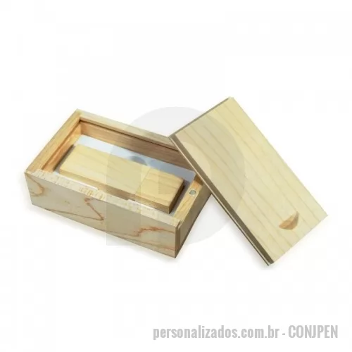 Pen Drive personalizado - Conjunto Estojo e Pen Drive Bambu