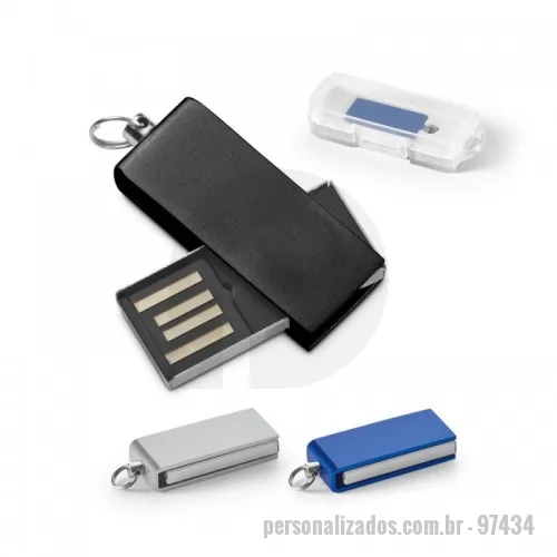 Pen Drive personalizado - Pen Drive UDP mini com 8GB em alumínio. Fornecida em caixa em PP. 33 x 12 x 6 mm | Caixa: 68 x 25 x 15 mm