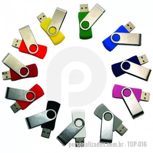 Pen Drive personalizado - Pen Drive Giratório personalizado em Silk ou laser, diversas cores . Memória de 4GB, 8GB, 16GB e 32GB