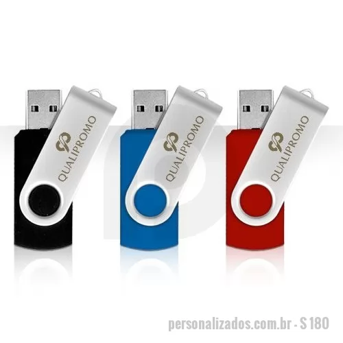 Pen Drive personalizado - Pen Drive Personalizado - S 180 - Pen drive  vários gb  varias cores   - 89365 - Pen Drive