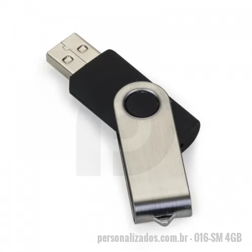 Pen Drive personalizado - Pen Drive Giratório Metálico 4 GB