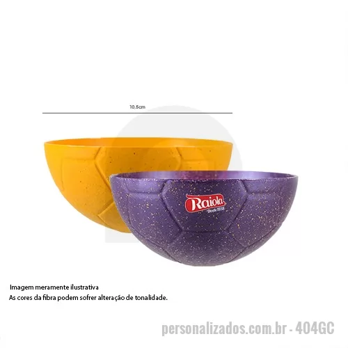Petisqueira personalizada - Petisqueira em formato de bola de futebol, feito com 50% de fibra de madeira e 50% de Plástico Premium (PP) atóxico, resistente à micro-ondas e lava-louças. Agora disponível em 6 cores especiais que utilizam pigmentos orgânicos na fabricação. Produto sustentável, feito através do reaproveitamento de resíduo de madeira de reflorestamento. 