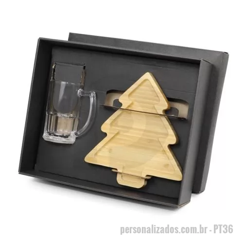 Petisqueira personalizada - Kit Petisqueira de Natal com Caneca de Chopp