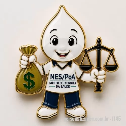 Pin Ecológico personalizado - Pin de metal - Metal nobre dourado, prata e grafite - pintura esmaltada 
