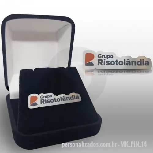 Pin personalizado - Pin Personalizado - MK_PIN_14 - Pin em aço escovado, gravação baixo relevo com pintura automotiva, fecho broche alfinete. Confeccionado para uso interno, feiras e eventos e para comunicação visual.  **Embalagem não inclusa - 120701 - Pin