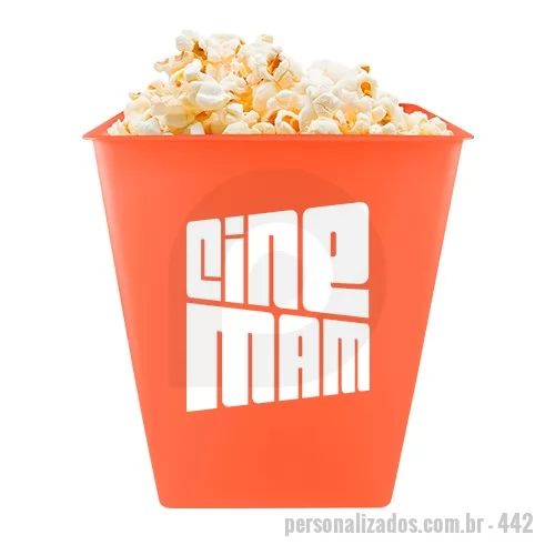 Pipoqueira personalizada - Pipoqueira Retangular Retro 2,6l, com design pratico e moderno. Fabricado em Plástico Premium (PP) resistente, atóxico, cores vivas e acabamento impecável. Ideal para eventos, escolas e indústrias de bebidas e alimentos.