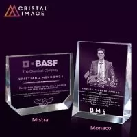 Paaca Cristal diversos tamanhos e formatos com gravação interna a laser