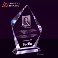 Placa comemorativa de cristal ou vidro