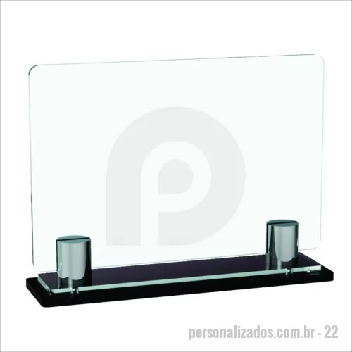Placa comemorativa personalizada - Placa em acrílico com personalização. Para homenagens e premiações.  Formato retangular, base com suporte fenda cromado. Modelo versátil e moderno!  Produzido em Acrílico 100% Virgem. Muito mais resistente e transparente, não amarela, livre de odores e contaminantes.