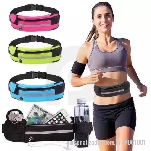 Pochete personalizado - Pochete em neoprene com fecho plástico.