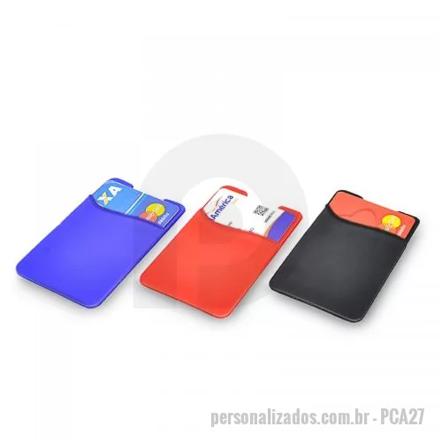 Porta cartão personalizada - Porta Cartão Silicone para Celular