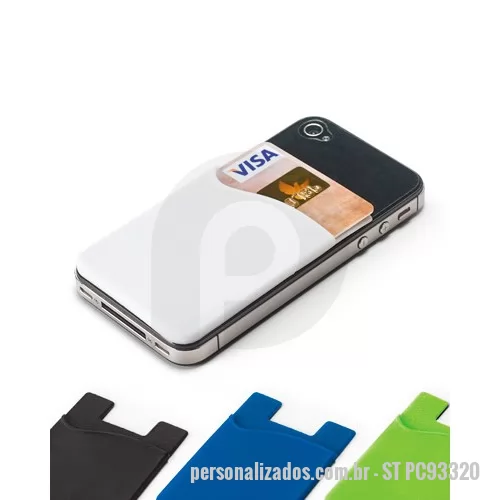 Porta cartão personalizada - Porta Cartões para Celular Personalizado, Preservando cartões de crédito e dinheiro de forma prática e segura, o Porta Cartões para Celular Personalizado é produzido em material resistente e durável, está disponível em diversas opções de cores e pode