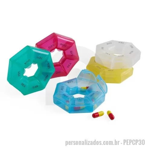 Porta comprimido personalizada - Porta Comprimido Semanal Personalizado