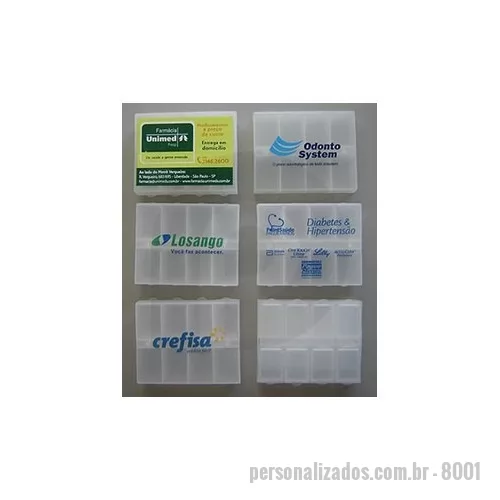 Porta comprimido personalizada - PORTA COMPRIMIDOS 8 DIVISÕES E GRAVAÇÃO EM TINTA