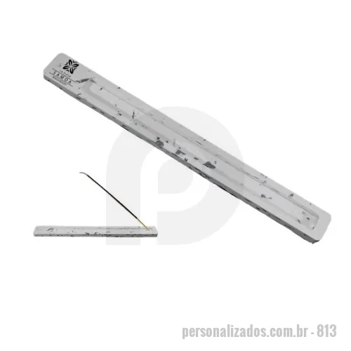 Porta incenso personalizada - Green Plasticaria, fabricado 100% com plástico reciclado, produto inovador e eco sustentável, medindo 24,6x2,5cm, a escolha ideal para o meio ambiente e para adequação às estratégias corporativas de ESG.
