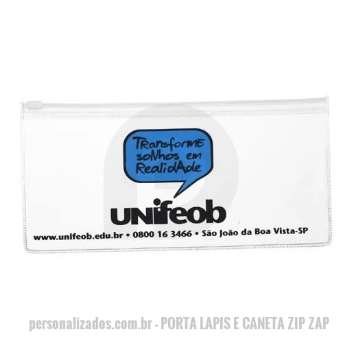 Porta lápis e caneta personalizada - PORTA LAPIS E CANETA ZIP ZAP