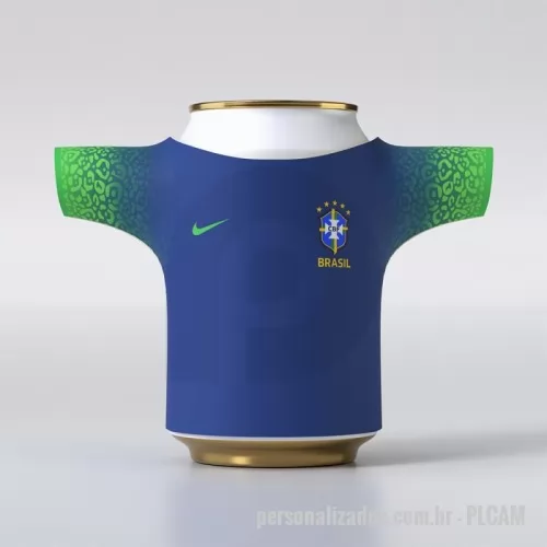 Porta lata de neoprene personalizada - Porta Lata Camisa Neoprene, Esse porta latas é confeccionado em NEOPRENE de 3mm de espessura, com formato de uma camiseta de futebol é ótimo para épocas de grande eventos de futebol.