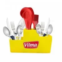 Porta Talher Trio feito em Plástico Premium (PP) com três cavidades, de alturas diferentes e design com linhas retas. Prático, funcional e versátil, ideal para organizar a mesa durante as refeições e a área da cozinha.