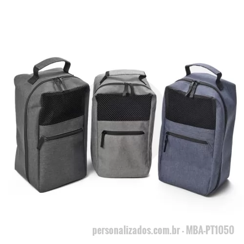 Porta tênis ou chuteira personalizada - Porta Tênis em tecido poliéster 300D com bolso frontal e alça de mão.