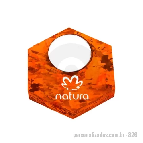 Porta vela personalizada - Green Plasticaria, fabricado 100% com plástico reciclado, produto inovador e eco sustentável, medindo 8,0x7,0cm, a escolha ideal para o meio ambiente e para adequação às estratégias corporativas de ESG.