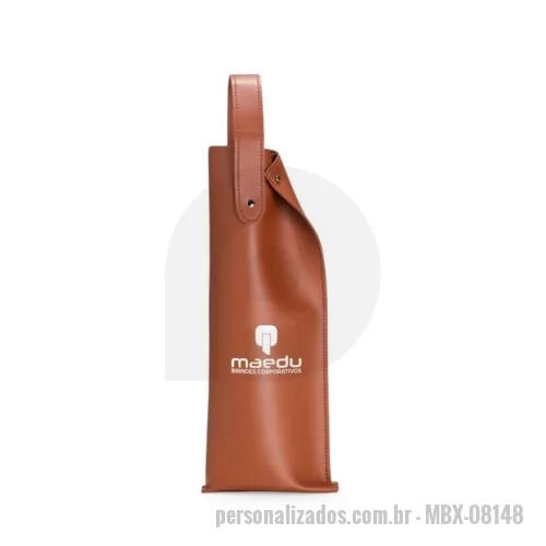 Porta vinho personalizada - Porta Vinho feito em poliuretano, comporta uma garrafa. Conta com alça para transporte e encaixe superior.