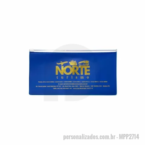 Porta voucher personalizada - Estojo zipzap PVC - Personalizado - Medida 27x14