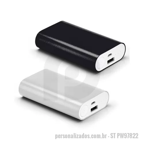 Power bank personalizado - Carregador Portatil em Aluminio com 02 Baterias