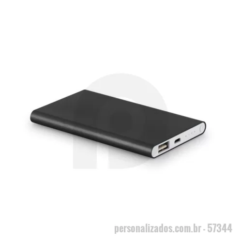 Power bank personalizado - Bateria portátil slim em alumínio 100% reciclado. Bateria de lítio com capacidade de 4.000mAh, tempo de vida ? 500 ciclos e com saída USB-A. Incluso cabo USB para carregar a bateria. Fornecida em caixa presente de papel kraft reciclado. Para mais variedades acesse royalgift.com.br