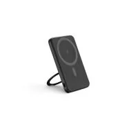 Bateria portátil magnética em ABS 100% reciclado, design slim, com carregador por indução super-rápido. Capacidade 5000 mAh, duas portas USB-C, potência máxima 15W.