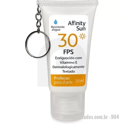 Protetor solar personalizado - Protetor Solar Affinity Sun FPS 30 – Chaveiro