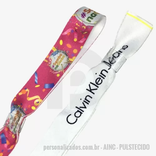 Pulseira personalizada - A pulseira digital é produzida na fita em Poliéster Acetinado, conhecida como pulseira Digital ou Iron band, usamos a impressão digital, em alta definição, com cores infinitas e sem restrição, podemos usar com marcas d´águas, fotos, imagens, logomarcas