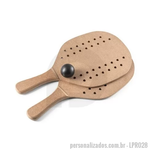 Raquete de frescobol personalizado - Raquetes de praia em MDF com bola inclusa. Fornecidas individualmente num saco em 100% algodão. 330 x 190 x 8 mm