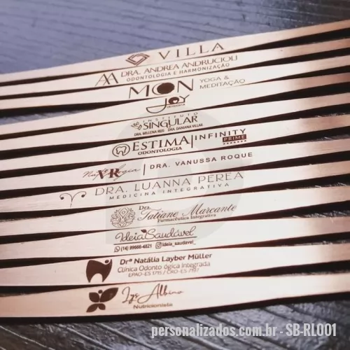 Raspador de língua personalizado - Raspadores de língua , personalizados.  Material: cobre ou inox. Com certificação.