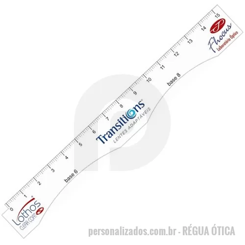 Régua óptica personalizada - Régua Ótica - 160 x 20 x 0,75 mm.