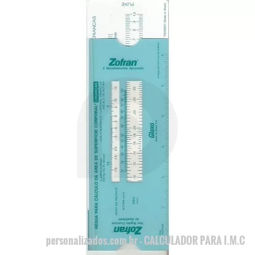 Régua para uso medicinal personalizada - RÉGUA COM LINGUETA PARA CÁLCULO DO IMC