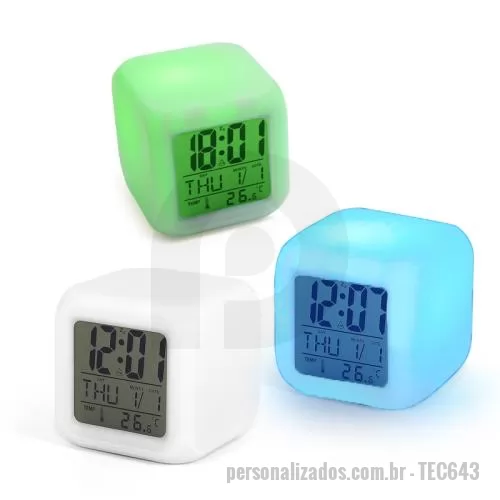 Relógio de mesa personalizado - Relógio de Mesa Digital LED com Despertador Personalizado
