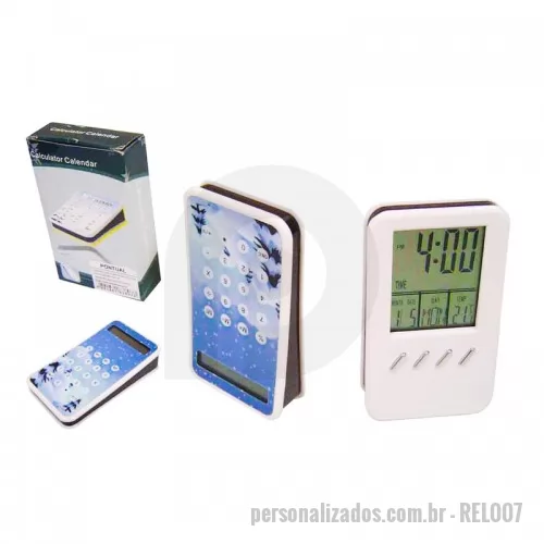 Relógio personalizado - Relógio de Mesa Digital com Calculadora para personalização. Encontre aqui uma grande variedade em produtos.