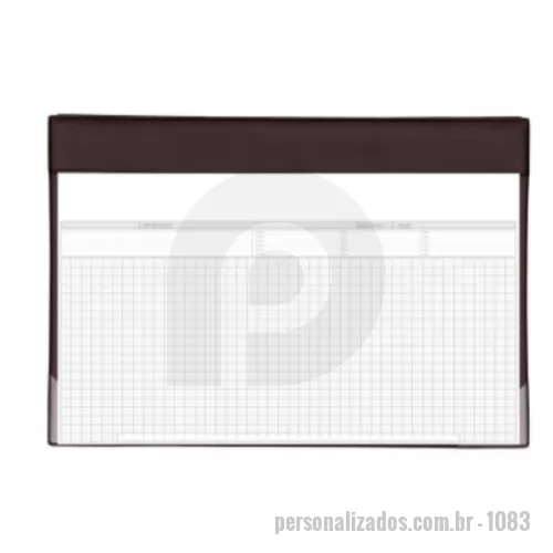 Risque rabisque personalizado - Risque Rabisque Pequeno em Couro Ecológico Marrom - Formato 245mm X 330mm - Acompanha Base + Refil (20 folhas)