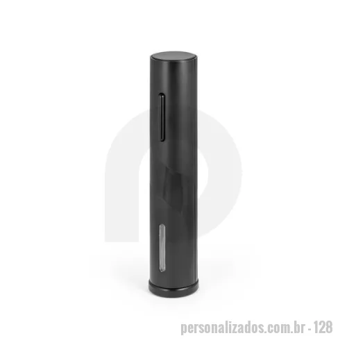 Saca rolha elétrico personalizada - Saca rolhas elétrico Personalizado . Torne cada abertura de garrafa uma celebração com o nosso saca rolhas elétrico em ABS, um brinde inovador para sua empresa. Este elegante acessório vem com 4 pilhas AA inclusas e um prático corta-cápsulas, garantindo facilidade e eficiência ao servir seus vinhos favoritos. Fornecido em uma caixa presente, é o brinde corporativo ideal para impressionar clientes e colaboradores, demonstrando a sofisticação e o cuidado da sua marca. Escolha este saca rolhas elétrico como seus brindes para empresa e brinde ao sucesso com um toque de classe